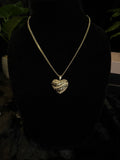 Golden Waves Heart Necklace