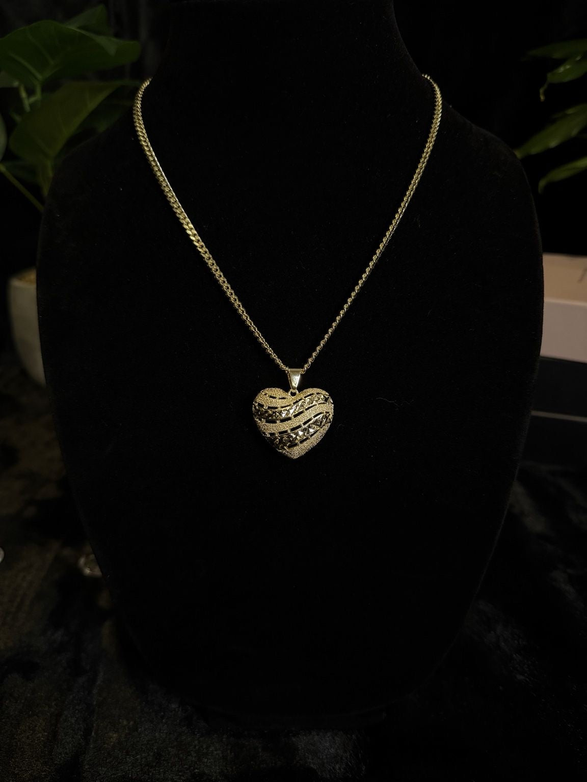 Golden Waves Heart Necklace