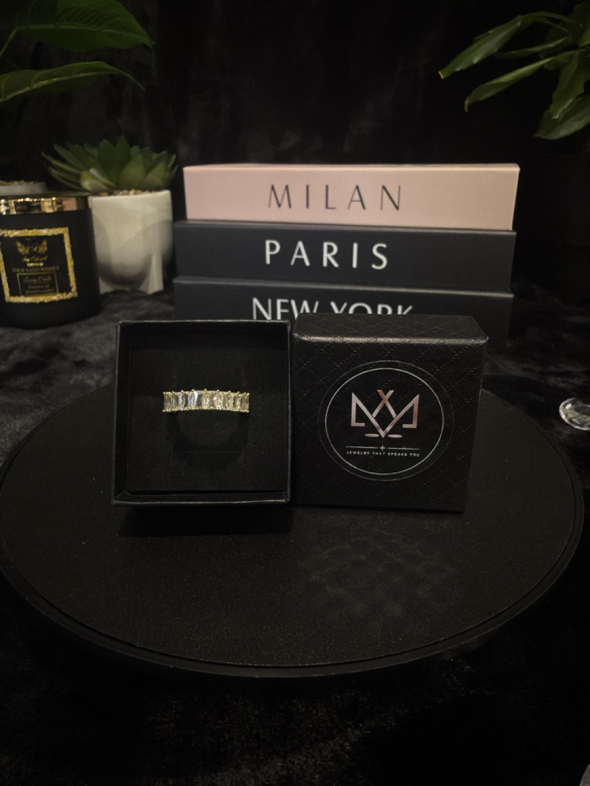 Celeste Baguette Ring